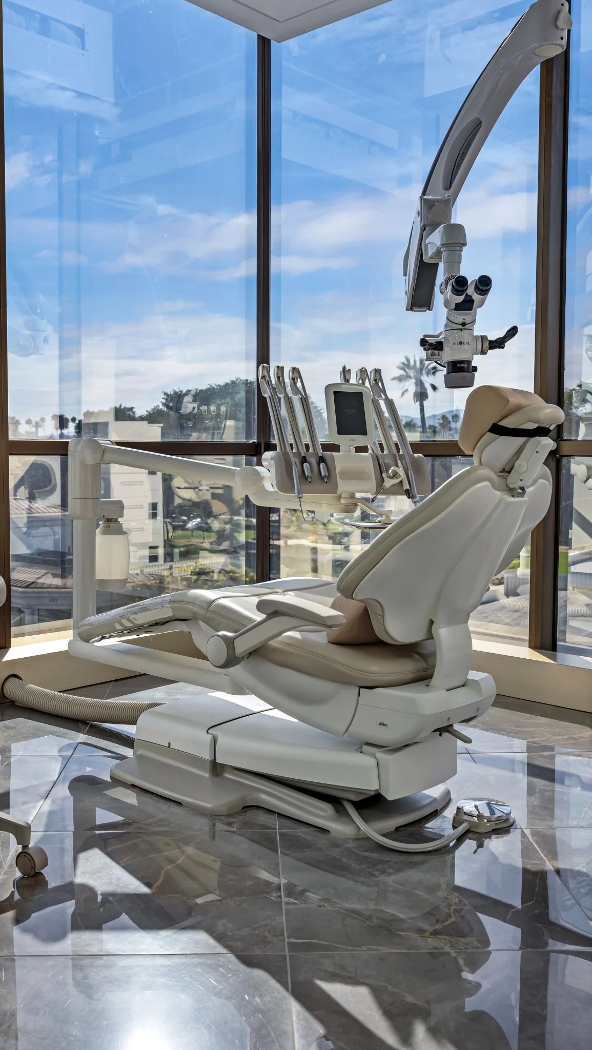 Private operatory with dental microscope
