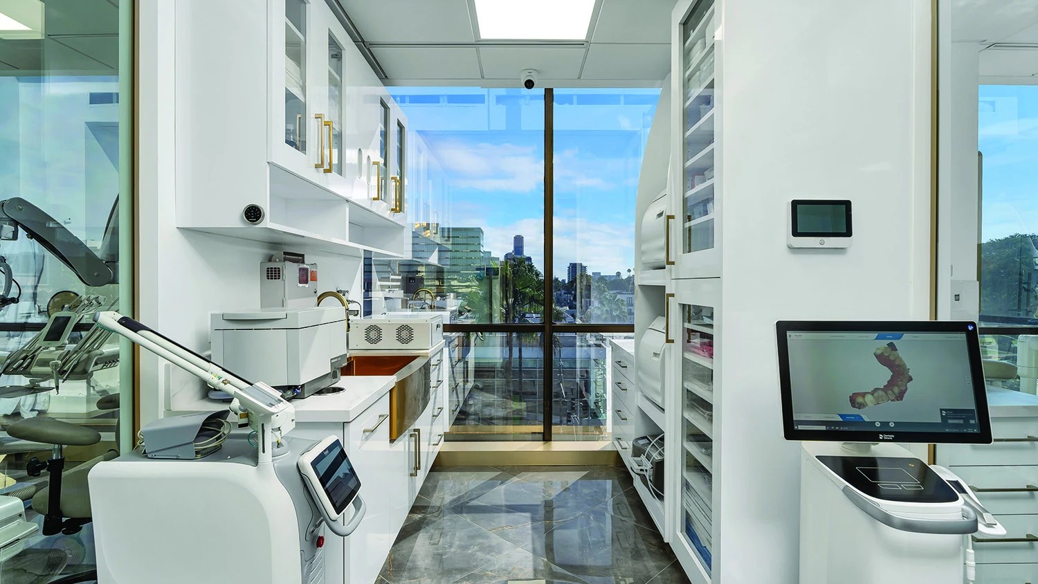 Dental microscope in treatment room